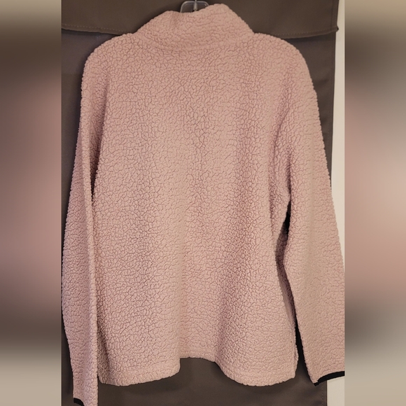 Victoria's Secret PINK Sherpa PINK Quarter Zip Boyfriend Pullover sz L - Picture 9 of 13